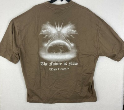 Asos Sz Small Dark Future The Future Is Now Back Print Oversized T-Shirt  Brown 