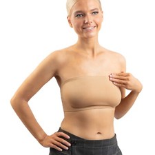 Strapless Bandeau Bra with Anti-Slip Silicone  Reusable Silicone Nipple Covers