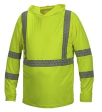 Pyramex RLPH110 Long Sleeve UPF 50+ Moisture-Wicking Pullover Hoodie Hi-Vis Lime