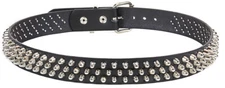 Conehead Studded Conical Spot  Belt Bullet Stud Silver  Punk Goth Thrash Metal