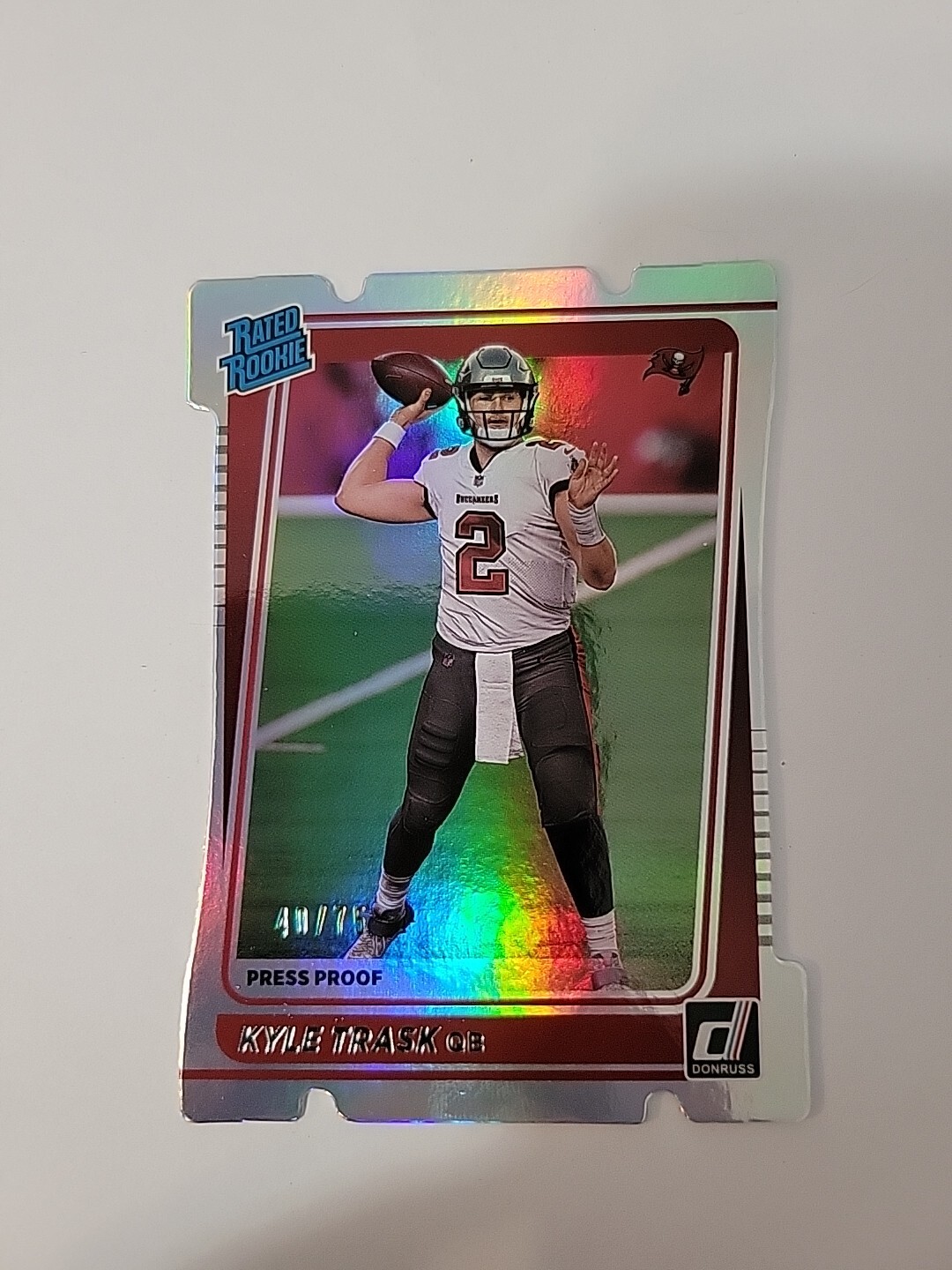 2021 Donruss Silver Rated Rookie Press Proof Die Cut Kyle Trask #/75