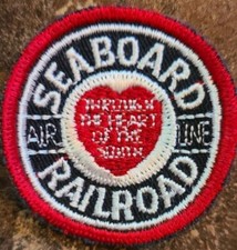 Vtg Seaboard Railroad Embroidered Sew On Patch Railway Train 2 Badge Air Line