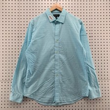 Banana Republic Button Shirt Long Sleeve Shirt Mens Medium Blue Plaid 15.5 33-34