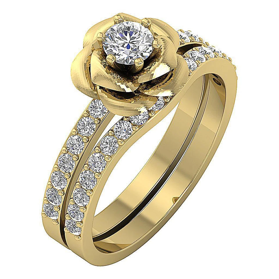 VS F 1.05 Carat Lab Grown Diamond Designer Bridal Anniversary Ring 10K Rose Gold - Image 3 of 4