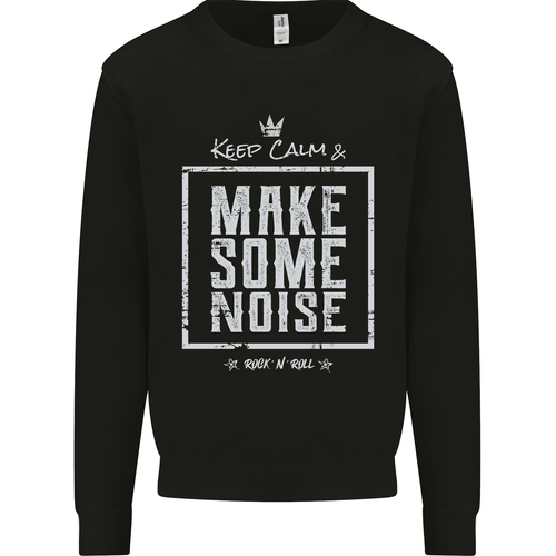 Rock n Roll Keep Calm & Make Some Noise Kids Sweatshirt Jumper - Picture 14 of 92