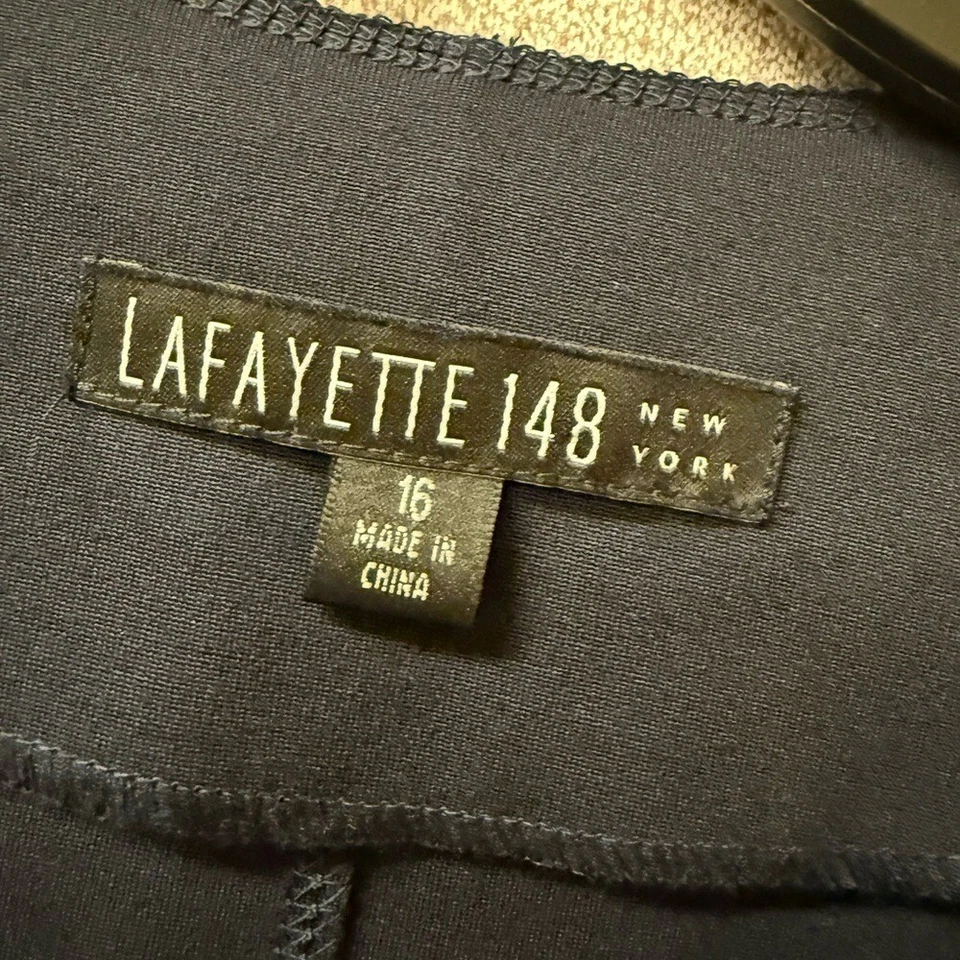 Blazer Lafayette 148 Mujer 16 Azul Marino Viscosa Detalles de Tela Elegante Chaqueta Foto 3 de 4