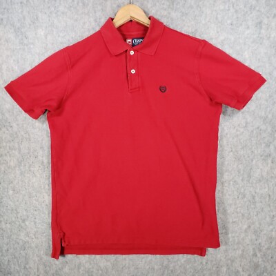 Chaps Polo Shirt Mens Medium Red Crest Logo Preppy Smart Casual USA Classic Top