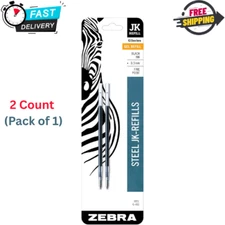 Zebra Pen G-Series Stainless Steel Gel Ink Pen JK-Refill, Fine Point 2 Count