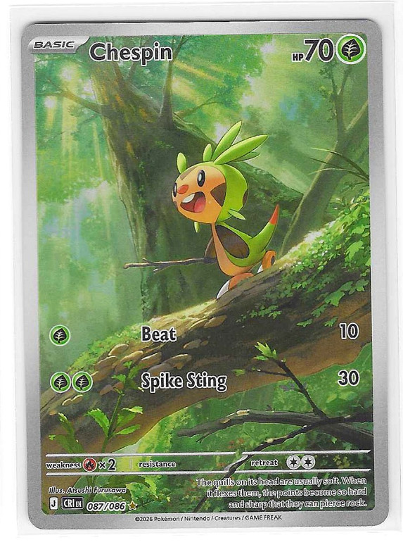 Chespin Holo Illustration Rare 087/086 ME04: Chaos Rising