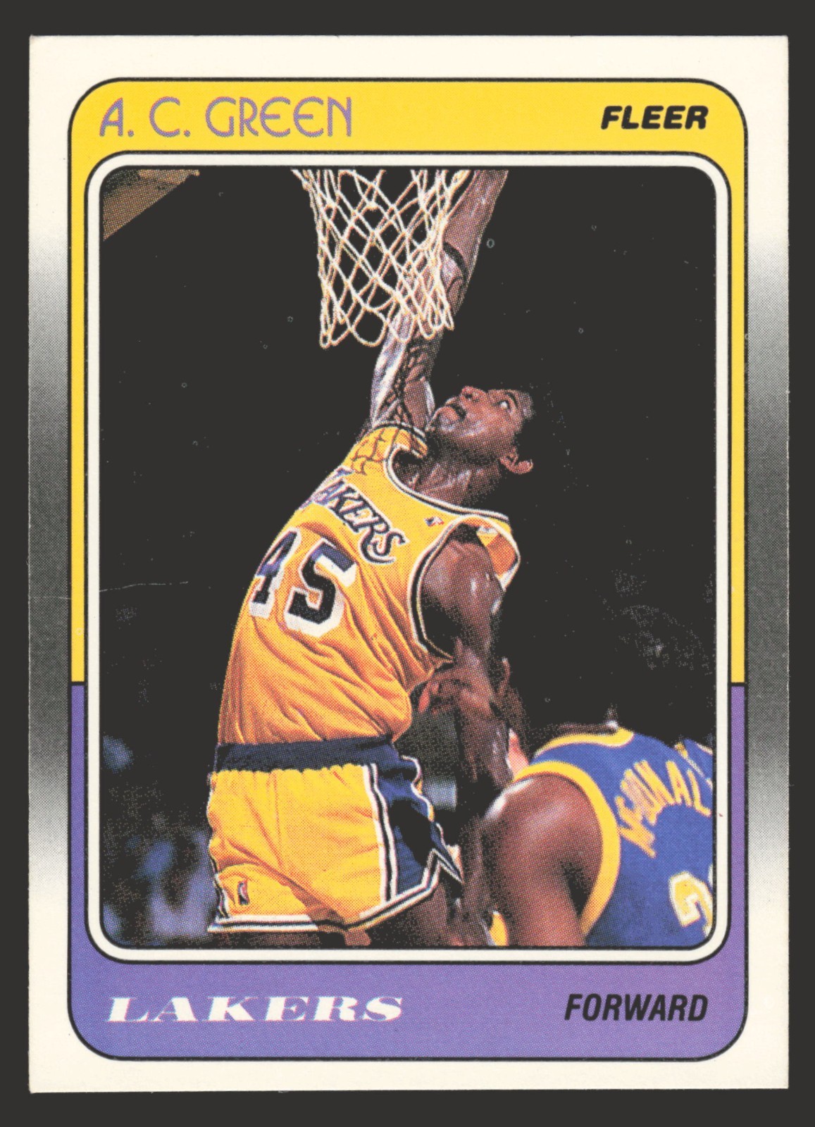 A.C. Green 1988-89 Fleer #66 Los Angeles Lakers NBA Basketball Card