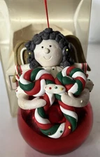 Vtg Unique 5' x 3' Rauch Toppers Red Christmas Ornament Angel USA Original Box