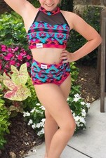 Child Extra Large CXL TawneyG Dancewear 2 Piece Dance Set high waist dance set
