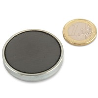Ferrit Flachgreifer Ø 40,0 X 8,0 Mm, Zink - HäLt 12,5 Kg