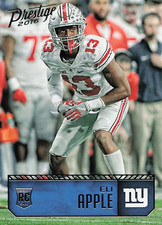 2016 Prestige Football Eli Apple rookie card #296 Ohio State/New York Giants RC. rookie card picture