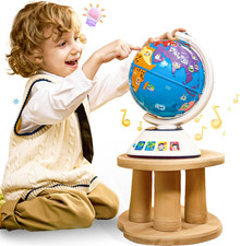 Globe for Kids - Learning Toys for 2 Year Olds, Interactive Globe with Dynamic L