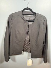 Mango MNG Basics Women's Size S Black Collarless Open Front Blazer Jacket