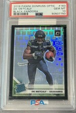 2019 Optic Black Pandora /25 DK Metcalf Rated Rookie #163 PSA 10 GEM POP 4 RC
