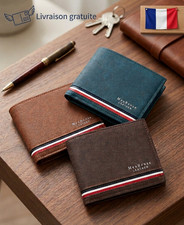 Portefeuille homme VINTAGE compact liseré tricolore NEUF