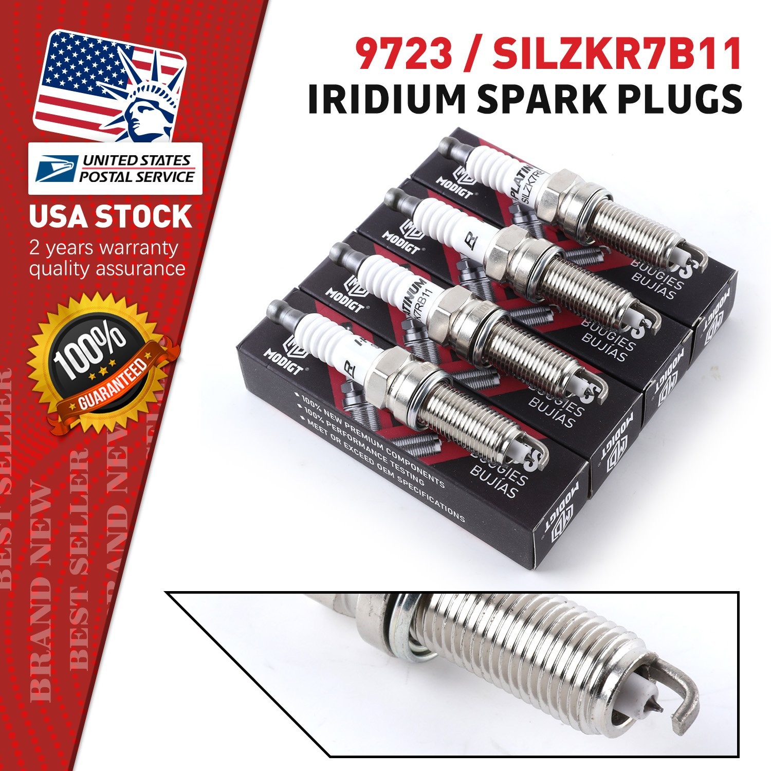4Pcs High-quality IX Iridium Spark Plugs For NGK 9723/SILZKR7B11 OEM Replacement