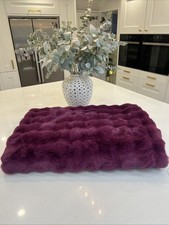 Cozee Home Textured Ombre Faux Fur Throw Purple New Luxe Rrp £63