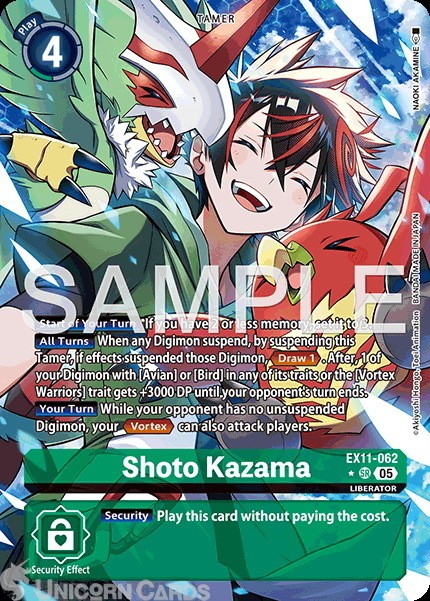 EX11-062 Shoto Kazama : Super Rare Alternative Art Digimon Card : EX11: Dawn of