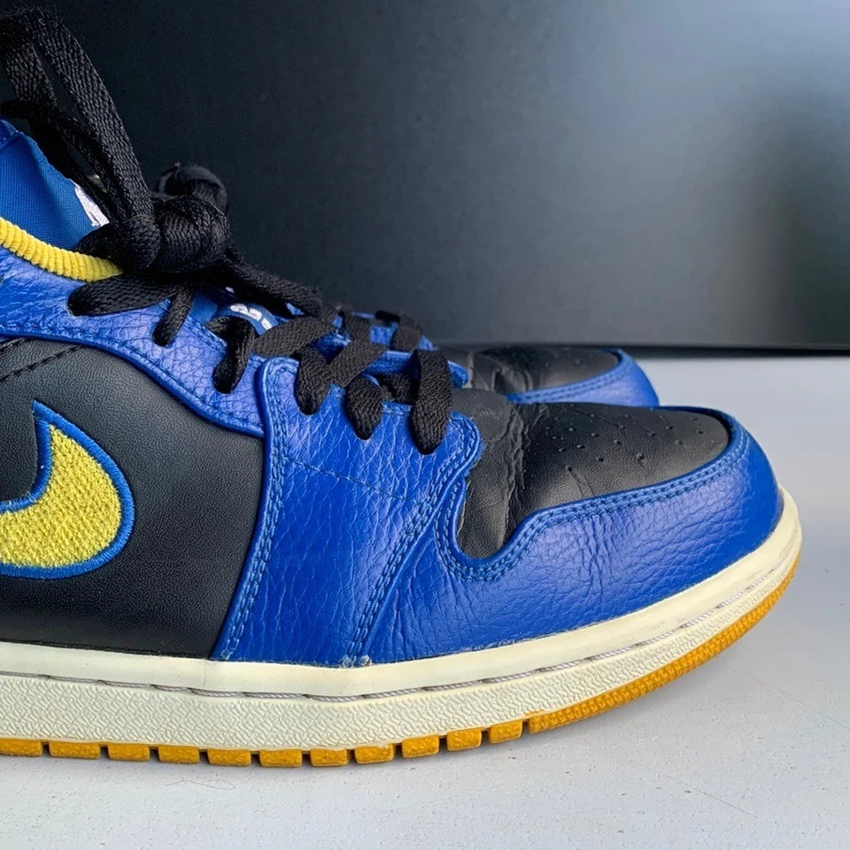 Nike Jordan 1 Retro Bajo "Laney" Para hombres 8.5 Azul Amarillo Tenis de Baloncesto Foto 3 de 4
