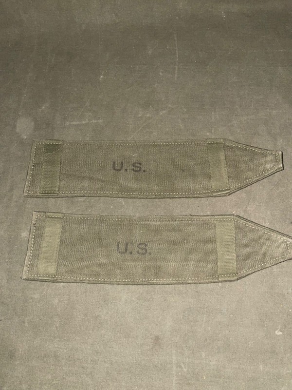 Original WW2 WWII US CANVAS PACKBOARD SHOULDER PADS Dated 1945