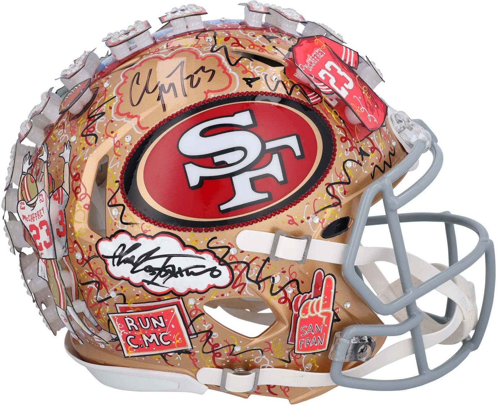 Charles Fazzino Autographed Signed Christian McCaffrey 49ers Authentic Helmet - - NR81050444 