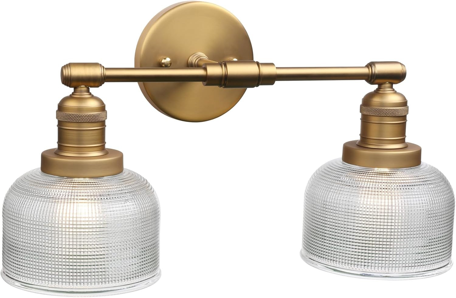 Vintage Double Heads Wall Sconces Decor for Bathroom Mirror, Glass 2-Light Bathr
