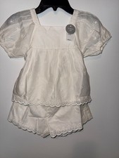 Gap Sz 4 Toddler Matching Shorts Set, Eyelet Cotton Outfit NWT