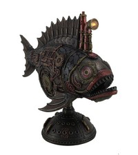 Zeckos Resin Statues Ss Anglerfish Steampunk Submarine Statue, Bronze