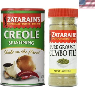 Complete Cajun Flavor Kit: 8oz Creole Seasoning & 1.25oz Gumbo File for All Ages