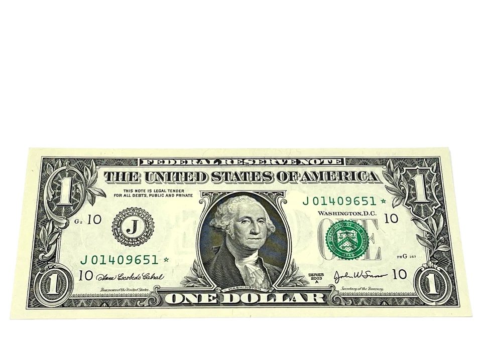 2003-A U.S. $1 FEDERAL RESERVE **STAR** NOTES (5) CONSECUTIVE NOTES UNC (#S1) - Image 2 of 4