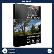 Pearlescent Photo Paper A4 300gsm Ultra Hi-White 50 Sheets