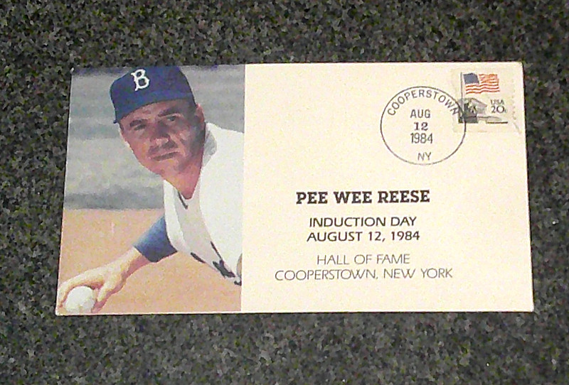 PEE WEE REESE FDC BASEBALL HALL OF FAME 1984 BROOKLYN DODGERS COOPERSTOWN NY