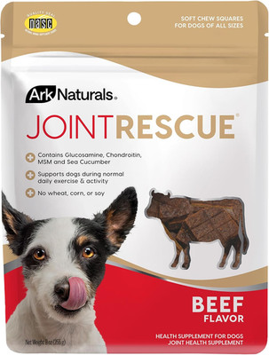Ark Naturals Joint Rescue Dog Chew, Beef Flavor, Joint Supplement with Glucosami
