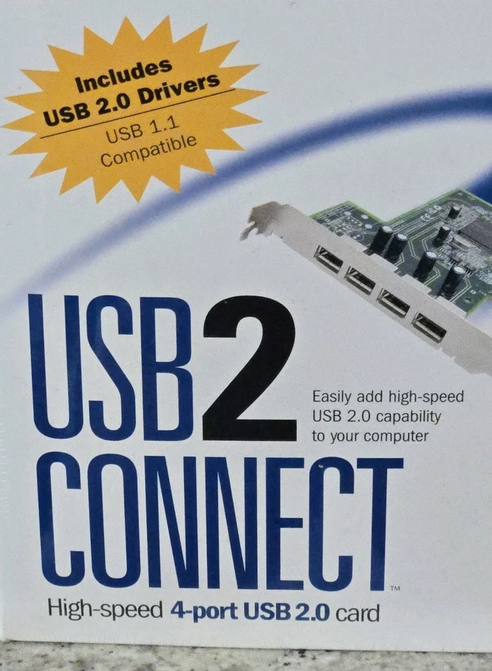 RARE NEW SEALED Adaptec AUA-4000A USB 2 Connect 4-Port USB PCI Card for PC & MAC - Image 2 of 4