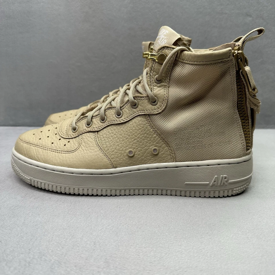 Womens 8.5 / 7Y Nike SF Air Force 1 Mid Mushroom Shoes Leather Lace-Up Sneakers - Image 3 of 4