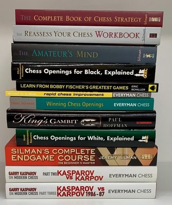 Chess Book Lot of 12 * Kasparov Sillman Perelshteyn Everyman [VG or Better]