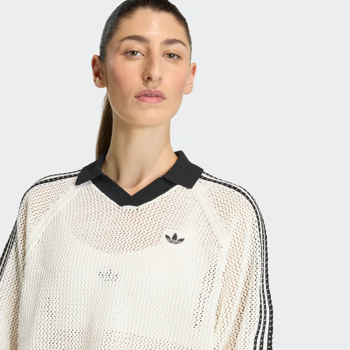 adidas Women's Originals Knitted Crochet Polo Top KC6490 | eBay