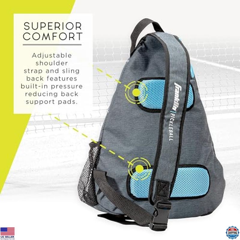 Franklin Sports Pickleball Sling Backpack - Spacious Gear Bag for Paddles & More