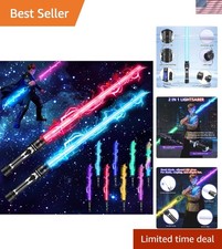 Light Up Sword, 2-in-1 Retractable Dual Saber with 8 Colors  FX Sound,...