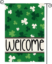 St. Patrick's Day Double-Sided Garden Flag 12x18 Inch with Shamrocks