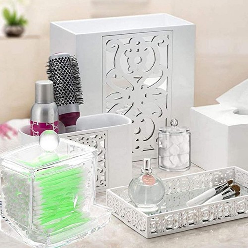Clear Acrylic Q-tip Makeup Storage Cotton Swab Holder Box Cosmetic Organizer - Picture 9 of 10
