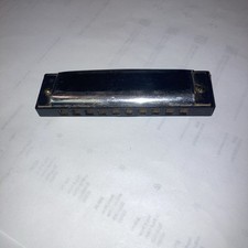 Harmonica 4  X 1  , Chrome Finish - Key C / C Pitch Art Deco Man Cave B-2