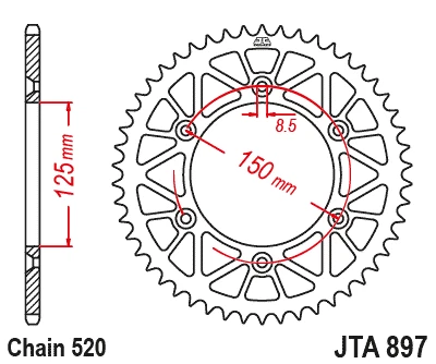 Piñón delantero y trasero de aluminio JT 14/48 NARANJA para KTM Husqvarna Gas-Gas 125-501 Foto 3 de 3