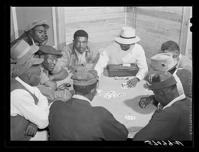 Photo:Belle Glade Florida 1941 Migratory Laborers Skin Game Juke Joint Bar