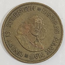 Rare South Africa 1961 One 1 Cent KM# 57 Wagon World Foreign Large Coin