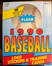Fleer 1990 baseball cards box 36 ct new wax packs