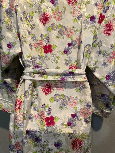 Damen Vintage Victoria's Secret Gold Label Jacquard Blumen Satin Morgenmantel Größe S - Bild 7 von 10